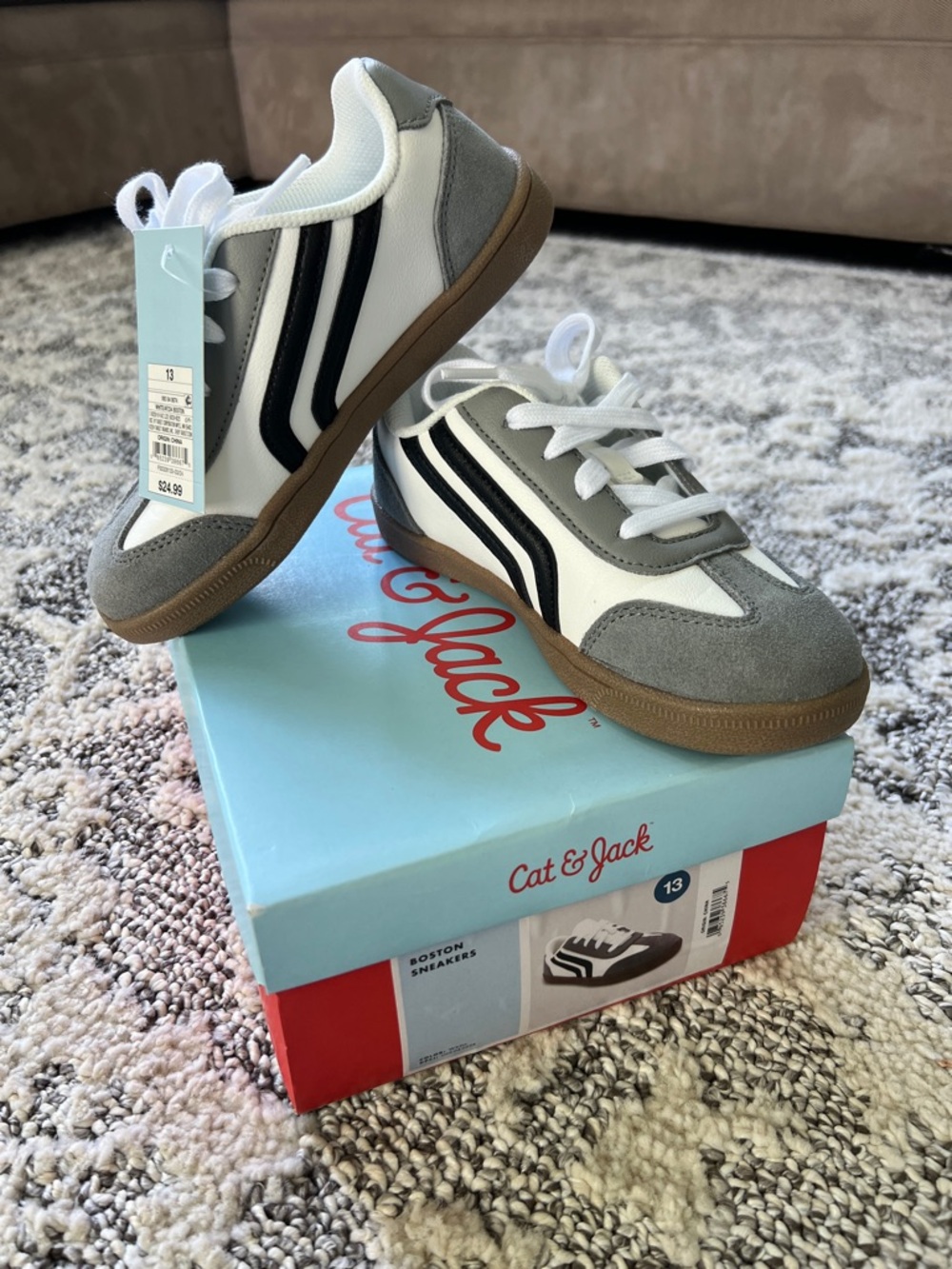 Cat & Jack Kids Grey, White and Black Low-Top Sneakers